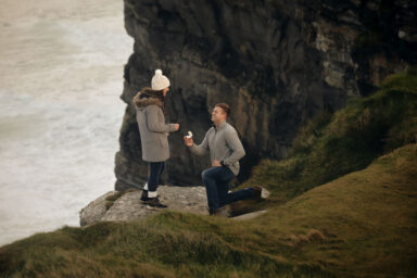 Brittany and James proposal Hag`s Head