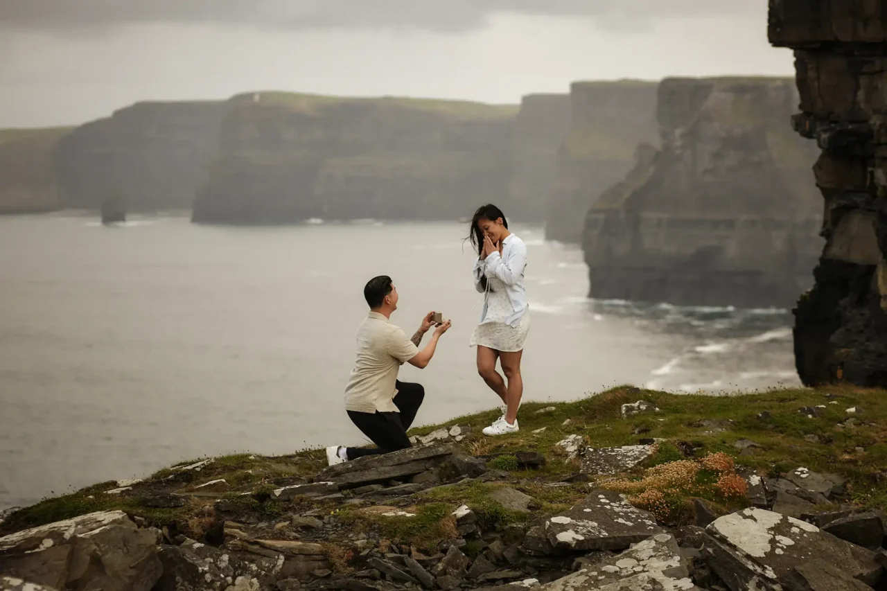 Casey and Kevin proposal at Hag`s Head