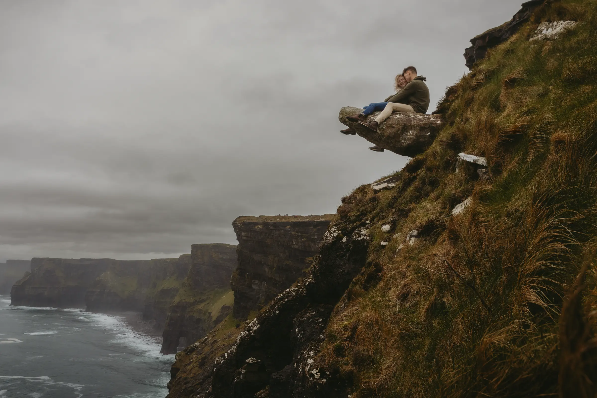 Maggie and Caleb proposal at Hag`s Head