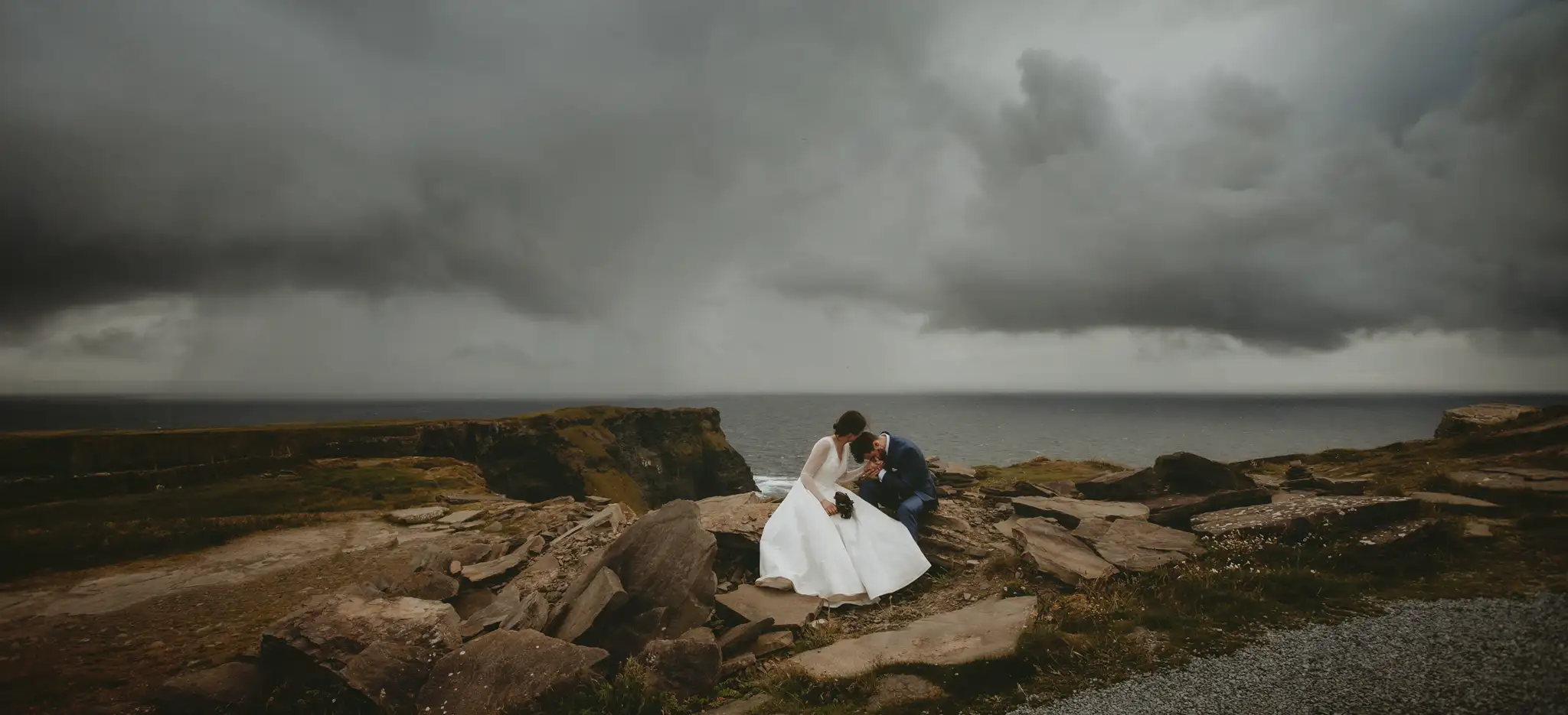 Marika and James elopement at Hag`s Head